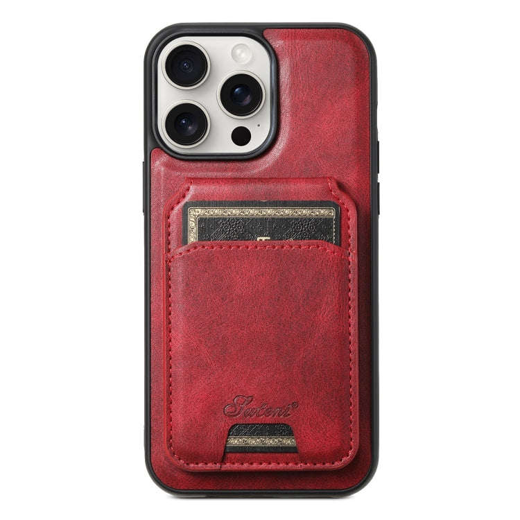 Suteni H15 MagSafe Oil Eax Leather Detachable Wallet Back Phone Case, For iPhone 16 Plus, For iPh...
