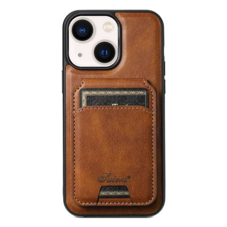 Suteni H15 MagSafe Oil Eax Leather Detachable Wallet Back Phone Case, For iPhone 16 Plus, For iPh...