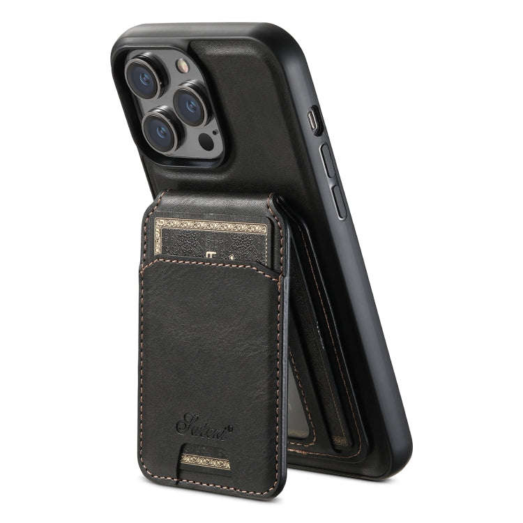 Suteni H15 MagSafe Oil Eax Leather Detachable Wallet Back Phone Case, For iPhone 14 Pro Max, For ...