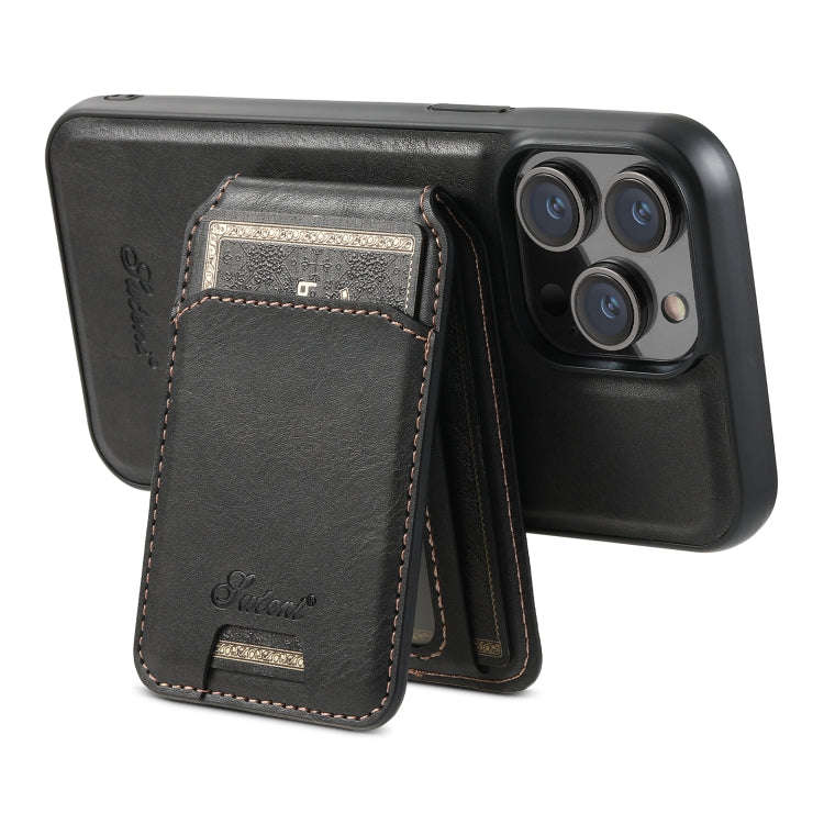 Suteni H15 MagSafe Oil Eax Leather Detachable Wallet Back Phone Case, For iPhone 14 Pro Max, For ...