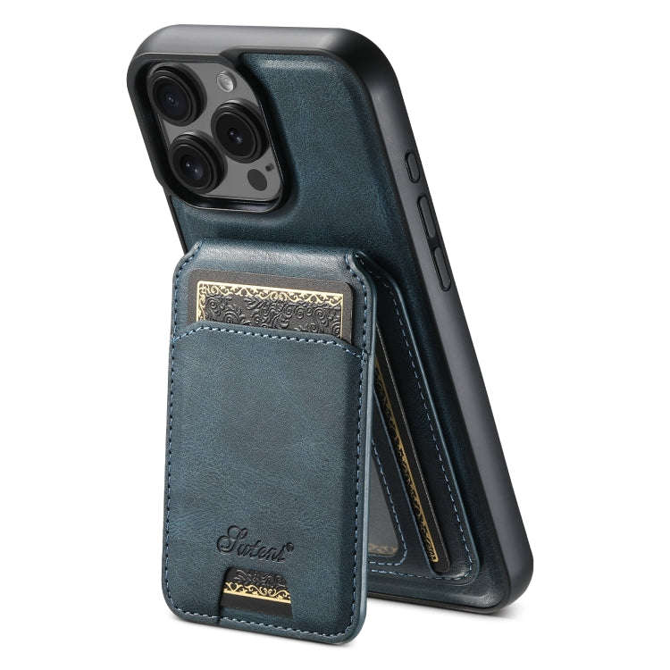 Suteni H15 MagSafe Oil Eax Leather Detachable Wallet Back Phone Case, For iPhone 18, For iPhone 1...