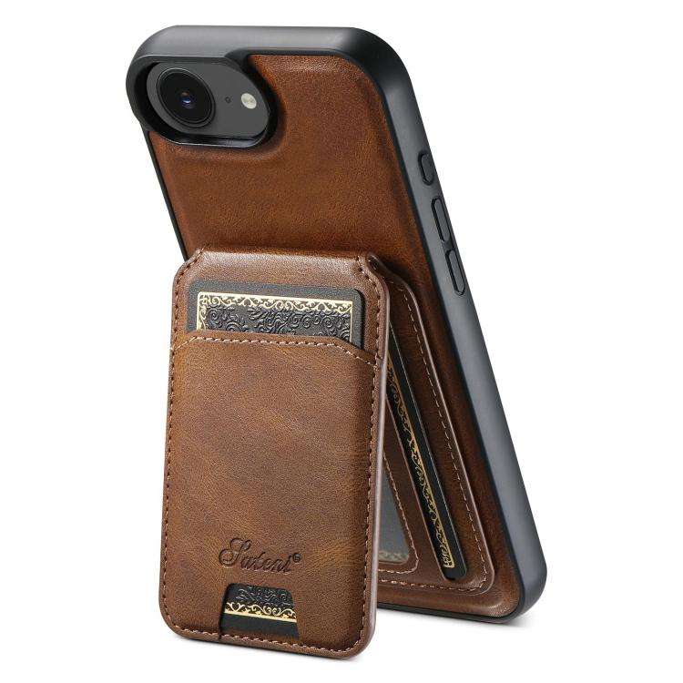 Suteni H15 MagSafe Oil Eax Leather Detachable Wallet Back Phone Case, For iPhone 14 Pro Max, For ...