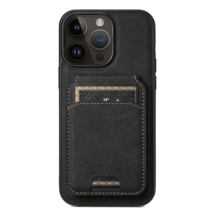 Suteni H16 Litchi Texture Leather Detachable Wallet Back Phone Case, For iPhone 12 Pro, For iPhon...