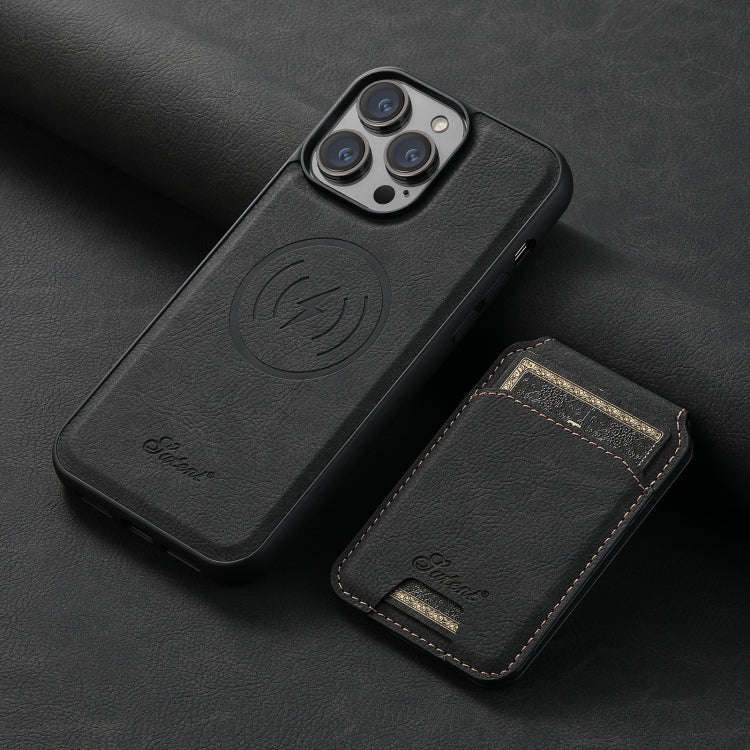 Suteni H16 Litchi Texture Leather Detachable Wallet Back Phone Case, For iPhone 12 Pro, For iPhon...