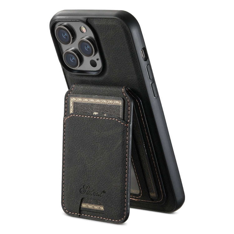 Suteni H16 Litchi Texture Leather Detachable Wallet Back Phone Case, For iPhone 12 Pro, For iPhon...