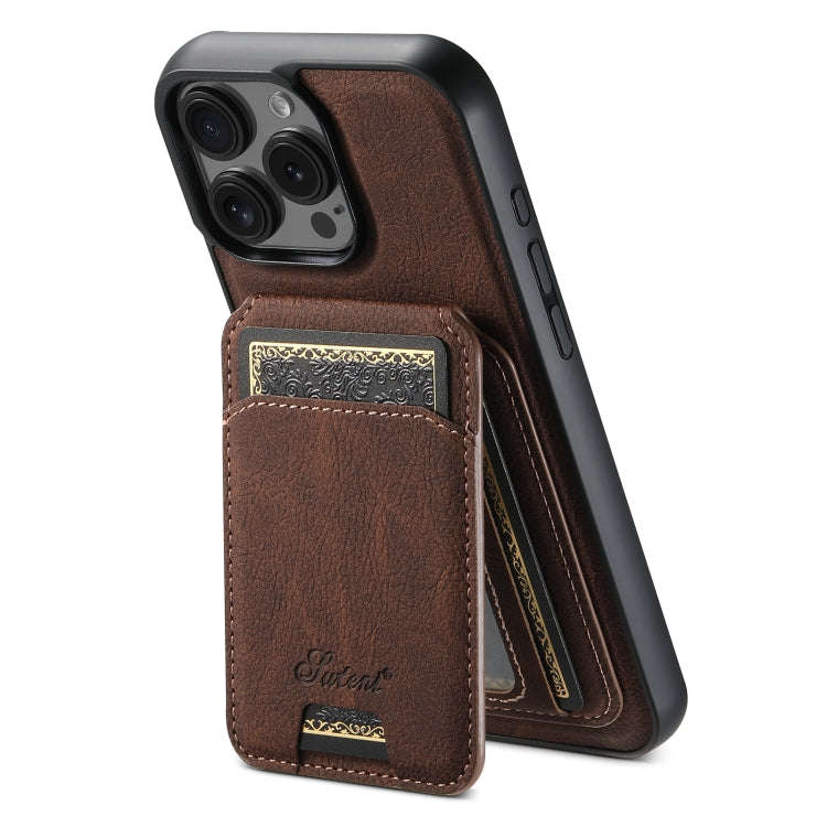Suteni H16 Litchi Texture Leather Detachable Wallet Back Phone Case, For iPhone 18, For iPhone 18...