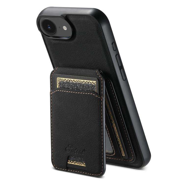 Suteni H16 Litchi Texture Leather Detachable Wallet Back Phone Case, For iPhone 12 Pro, For iPhon...