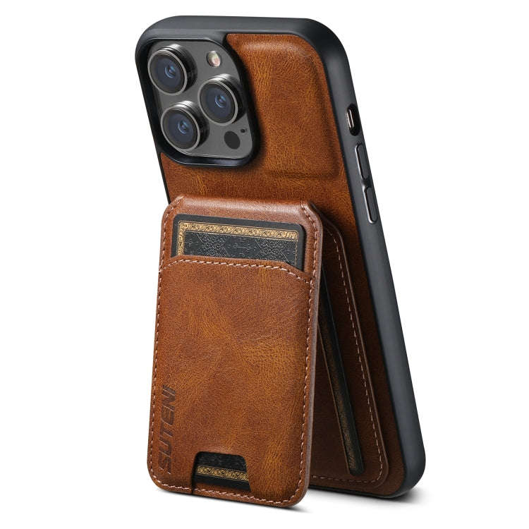 Suteni H02 Leather Wallet Stand Back Phone Case, For iPhone 18, For iPhone 18 Pro, For iPhone 18 ...