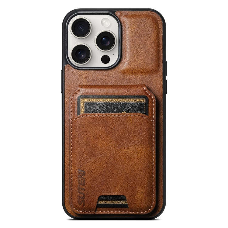 Suteni H02 Leather Wallet Stand Back Phone Case, For iPhone 18, For iPhone 18 Pro, For iPhone 18 ...