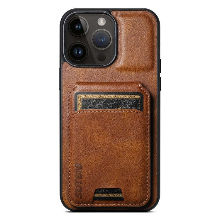 Suteni H02 Leather Wallet Stand Back Phone Case, For iPhone 14, For iPhone 14 Pro, For iPhone 14 ...