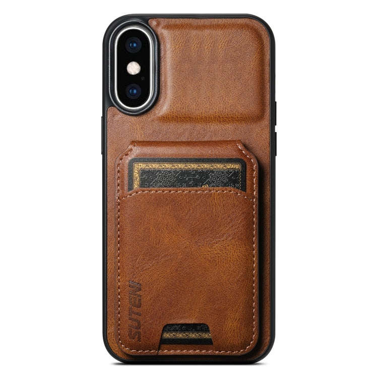 Suteni H02 Leather Wallet Stand Back Phone Case, For iPhone 14, For iPhone 14 Pro, For iPhone 14 ...