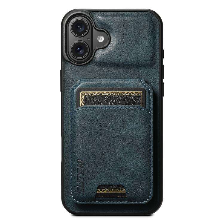 Suteni H02 Leather Wallet Stand Back Phone Case, For iPhone 18, For iPhone 18 Pro, For iPhone 18 ...