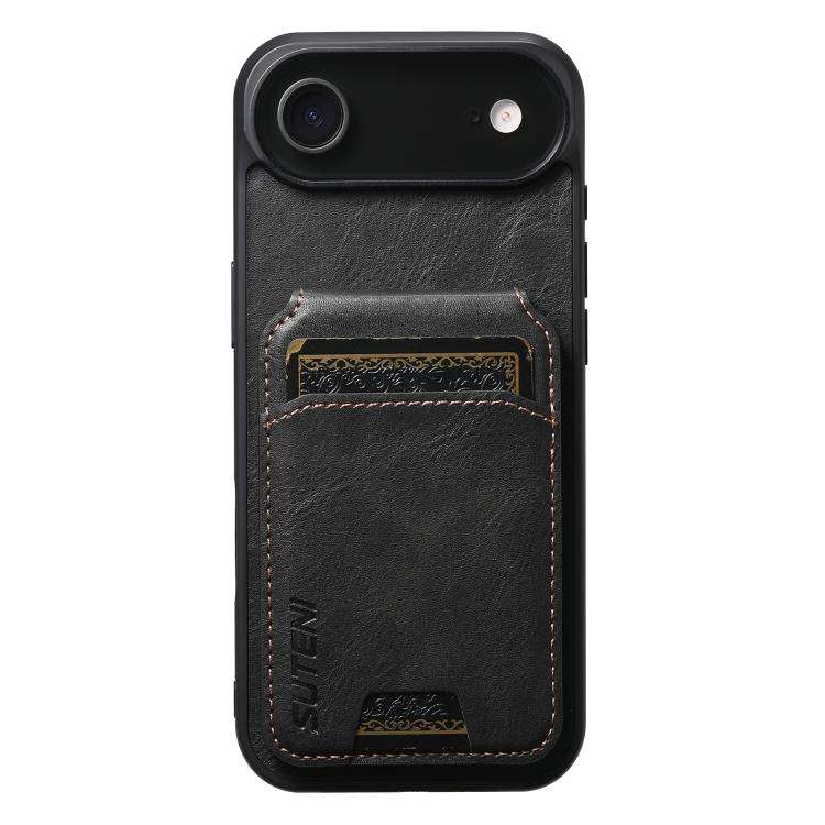 Suteni H02 Leather Wallet Stand Back Phone Case, For iPhone 18, For iPhone 18 Pro, For iPhone 18 ...