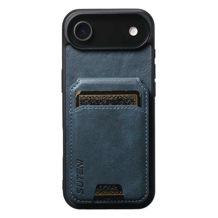 Suteni H02 Leather Wallet Stand Back Phone Case, For iPhone 18, For iPhone 18 Pro, For iPhone 18 ...