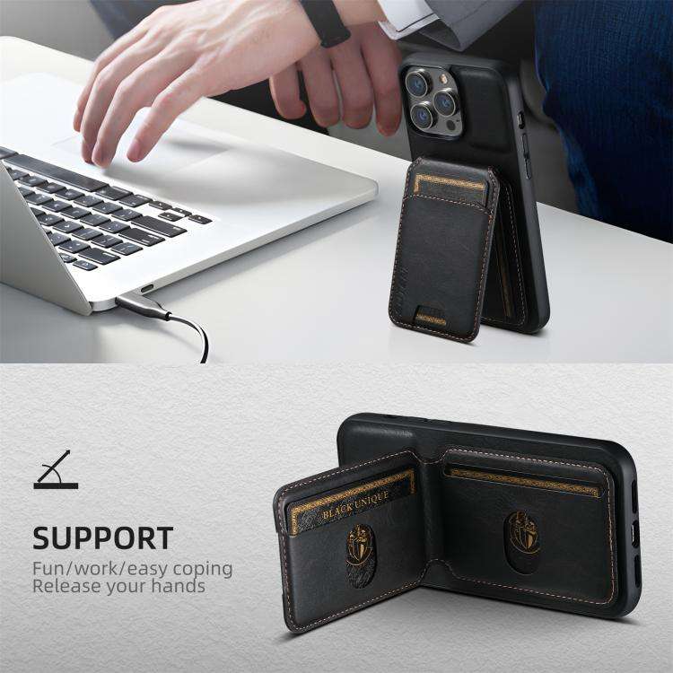 Suteni H02 Leather Wallet Stand Back Phone Case, For iPhone 18, For iPhone 18 Pro, For iPhone 18 ...