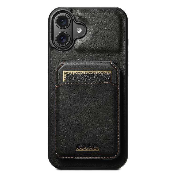 Suteni H02 Leather Wallet Stand Back Phone Case, For iPhone 18, For iPhone 18 Pro, For iPhone 18 ...