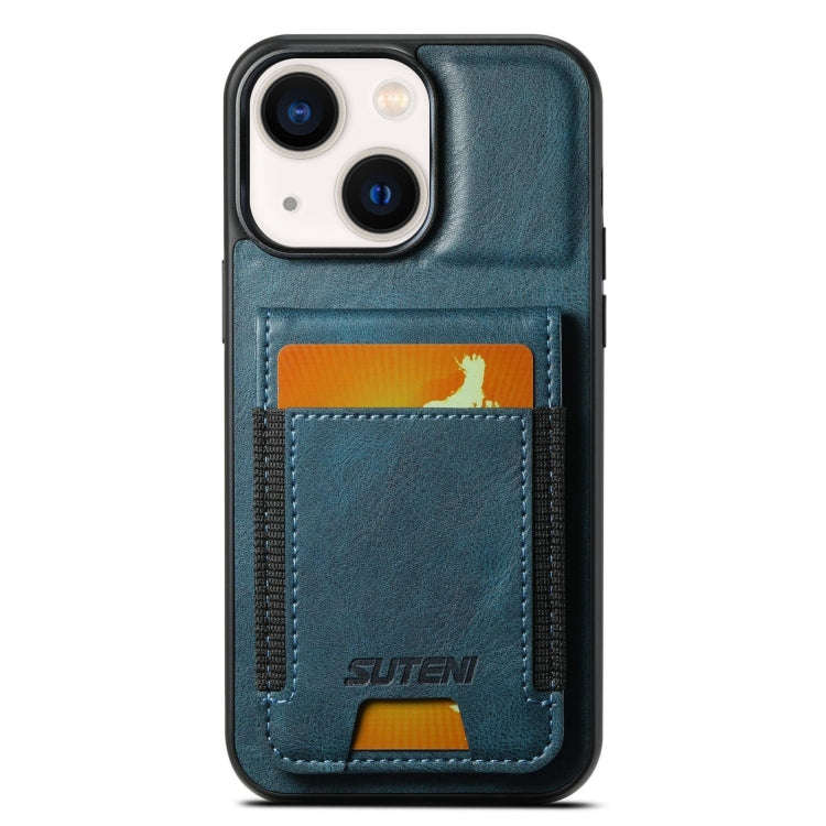 Suteni H03 Oil Wax Leather Wallet Stand Back Phone Case, For iPhone 14, For iPhone 14 Pro, For iP...