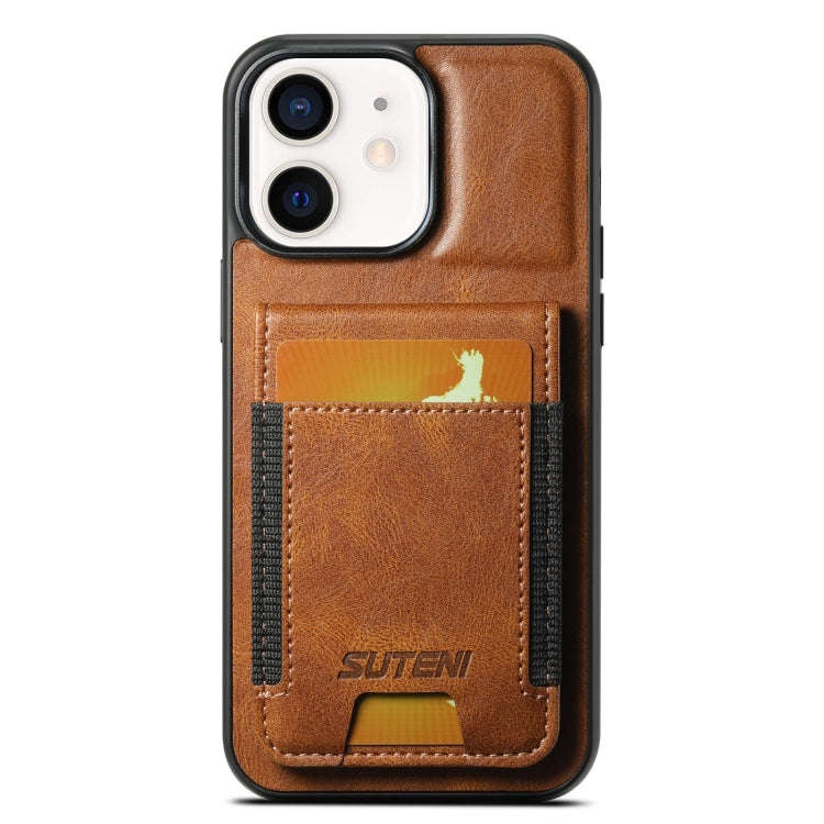 Suteni H03 Oil Wax Leather Wallet Stand Back Phone Case, For iPhone 14, For iPhone 14 Pro, For iP...