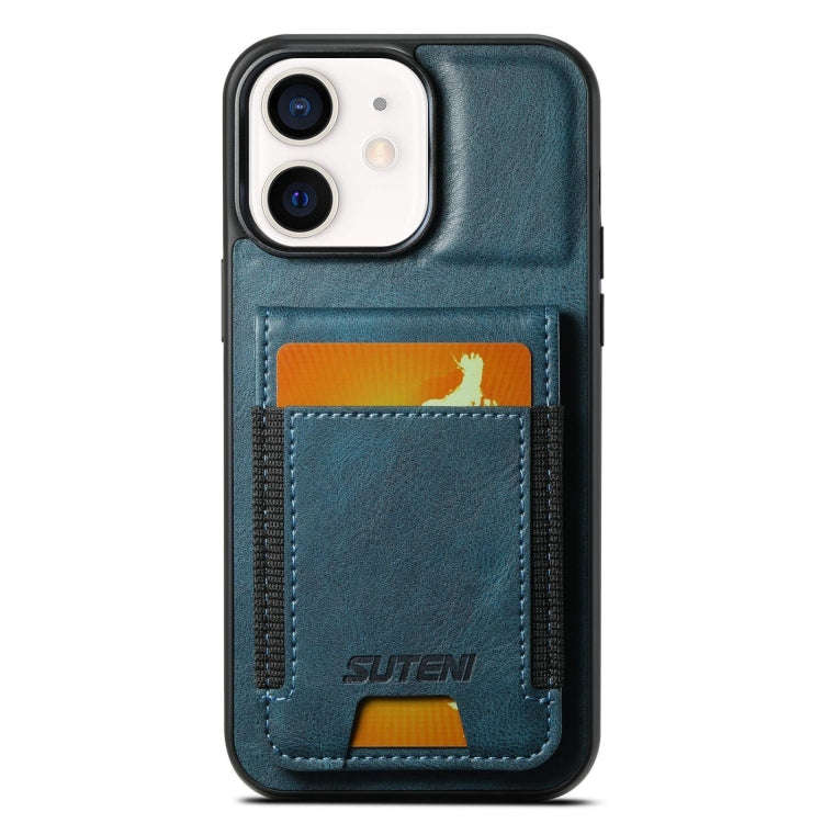 Suteni H03 Oil Wax Leather Wallet Stand Back Phone Case, For iPhone 14, For iPhone 14 Pro, For iP...