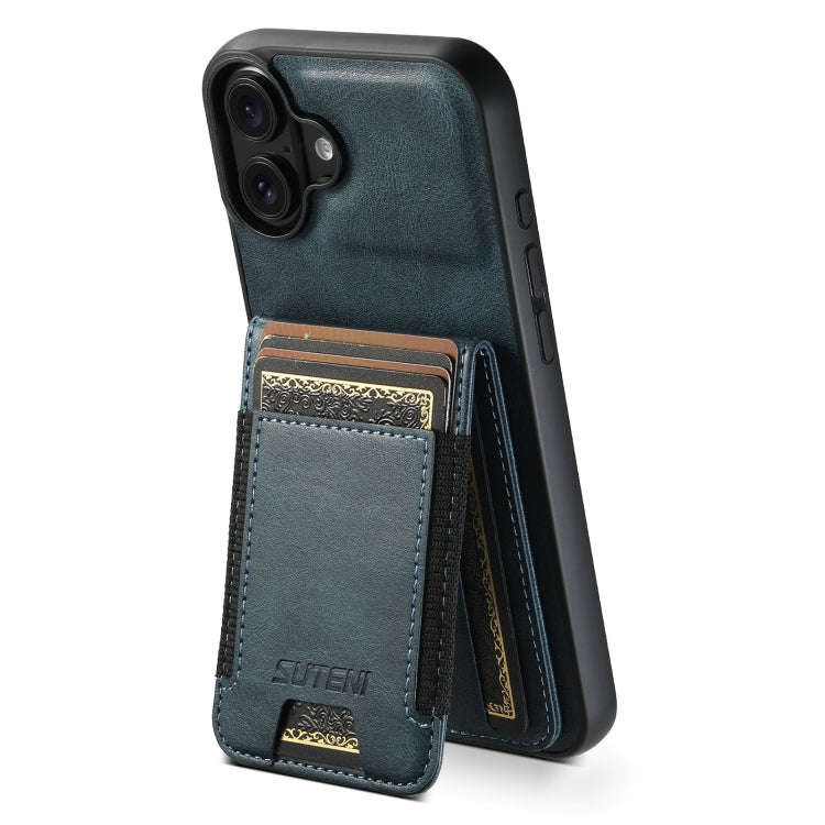Suteni H03 Oil Wax Leather Wallet Stand Back Phone Case, For iPhone 18, For iPhone 18 Pro, For iP...