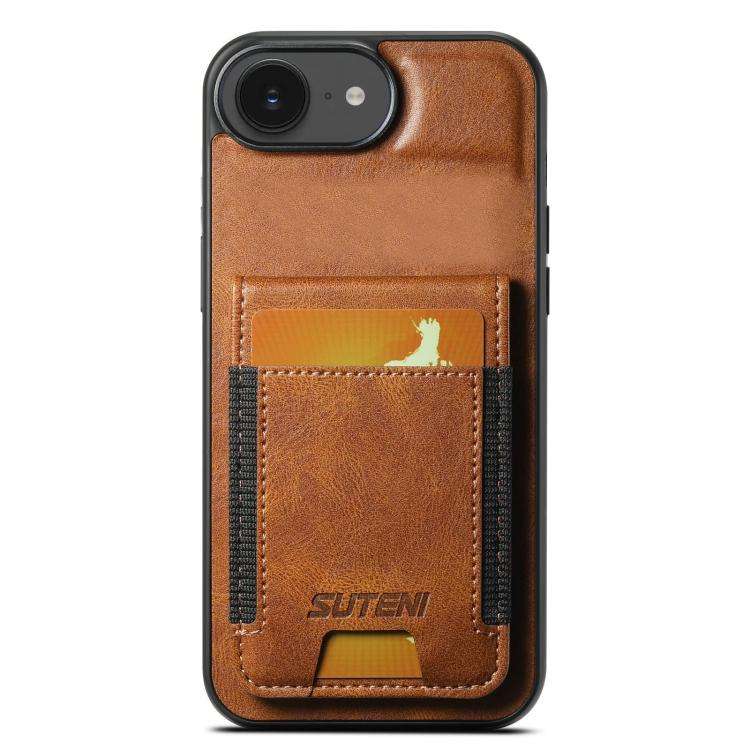 Suteni H03 Oil Wax Leather Wallet Stand Back Phone Case, For iPhone 14, For iPhone 14 Pro, For iP...