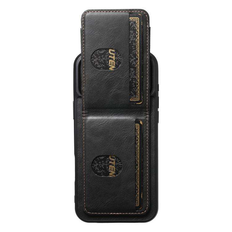 Suteni H03 Oil Wax Leather Wallet Stand Back Phone Case, For iPhone 18, For iPhone 18 Pro, For iP...