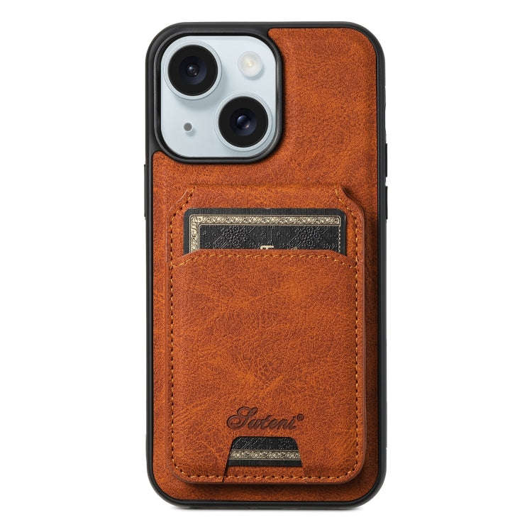 Suteni H17 Litchi Texture Leather MagSafe Detachable Wallet Phone Case, For iPhone 15 Pro, For iP...