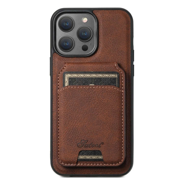 Suteni H17 Litchi Texture Leather MagSafe Detachable Wallet Phone Case, For iPhone 15 Pro, For iP...