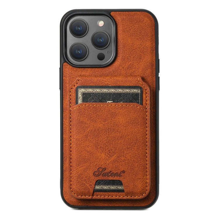 Suteni H17 Litchi Texture Leather MagSafe Detachable Wallet Phone Case, For iPhone 15 Pro, For iP...