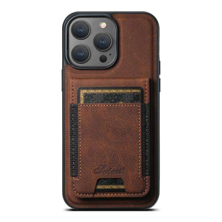 Suteni H17 Litchi Texture Leather MagSafe Detachable Wallet Phone Case, For iPhone 12 Pro, For iP...