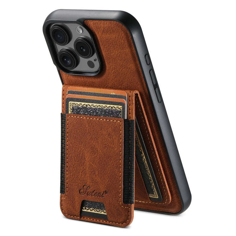 Suteni H17 Litchi Texture Leather MagSafe Detachable Wallet Phone Case, For iPhone 18, For iPhone...