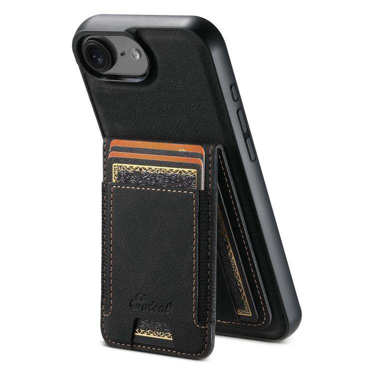 Suteni H17 Litchi Texture Leather MagSafe Detachable Wallet Phone Case, For iPhone 12 Pro, For iP...