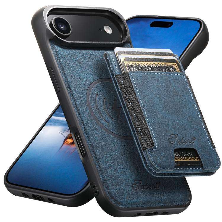 Suteni H17 Litchi Texture Leather MagSafe Detachable Wallet Phone Case, For iPhone 18, For iPhone...