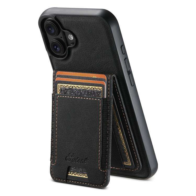 Suteni H17 Litchi Texture Leather MagSafe Detachable Wallet Phone Case, For iPhone 18, For iPhone...