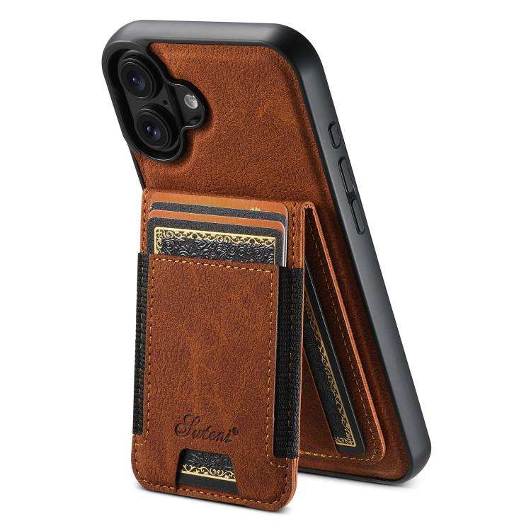 Suteni H17 Litchi Texture Leather MagSafe Detachable Wallet Phone Case, For iPhone 18, For iPhone...