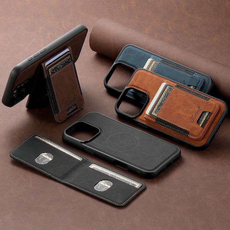 Suteni H17 Litchi Texture Leather MagSafe Detachable Wallet Phone Case, For iPhone 12 Pro, For iP...
