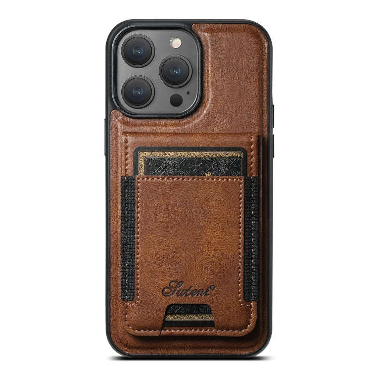 Suteni H17 Oil Eax Leather MagSafe Detachable Wallet Phone Case, For iPhone 14 Pro Max, For iPhon...