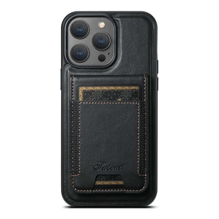 Suteni H17 Oil Eax Leather MagSafe Detachable Wallet Phone Case, For iPhone 14 Pro Max, For iPhon...
