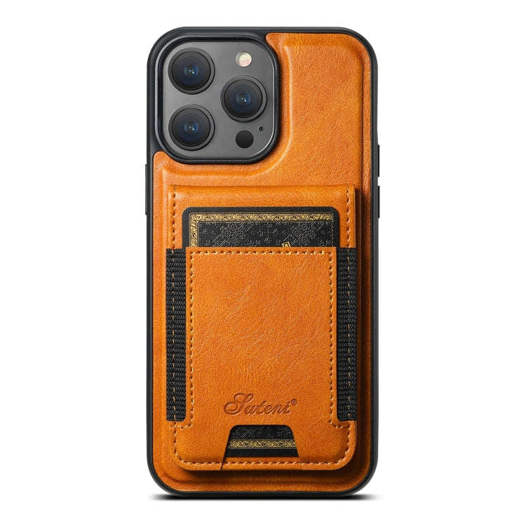 Suteni H17 Oil Eax Leather MagSafe Detachable Wallet Phone Case, For iPhone 14 Pro Max, For iPhon...