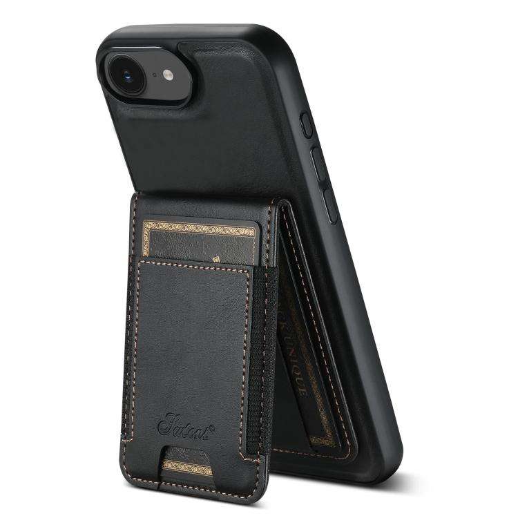Suteni H17 Oil Eax Leather MagSafe Detachable Wallet Phone Case, For iPhone 14 Pro Max, For iPhon...