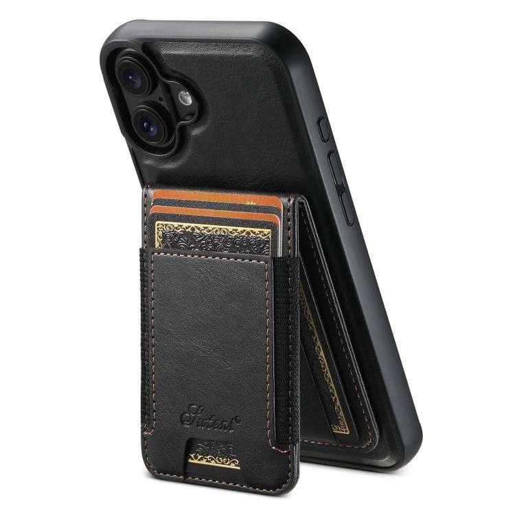 Suteni H17 Oil Eax Leather MagSafe Detachable Wallet Phone Case, For iPhone 18, For iPhone 18 Pro...