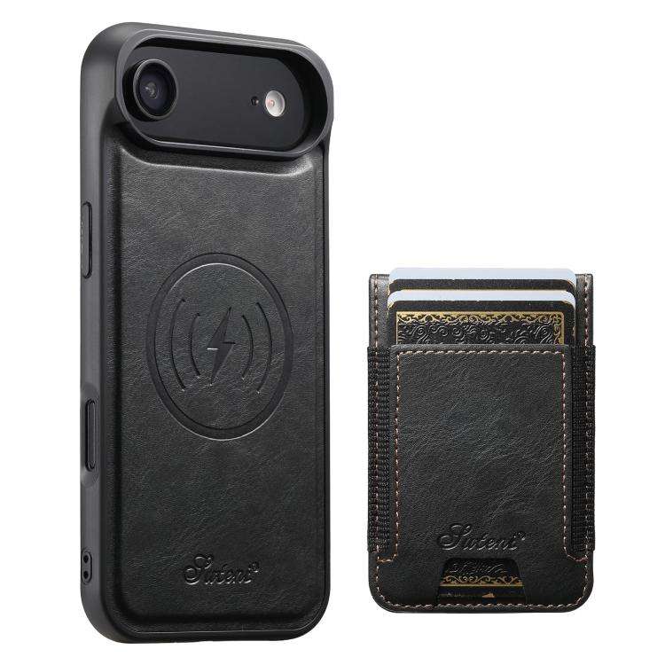Suteni H17 Oil Eax Leather MagSafe Detachable Wallet Phone Case, For iPhone 18, For iPhone 18 Pro...