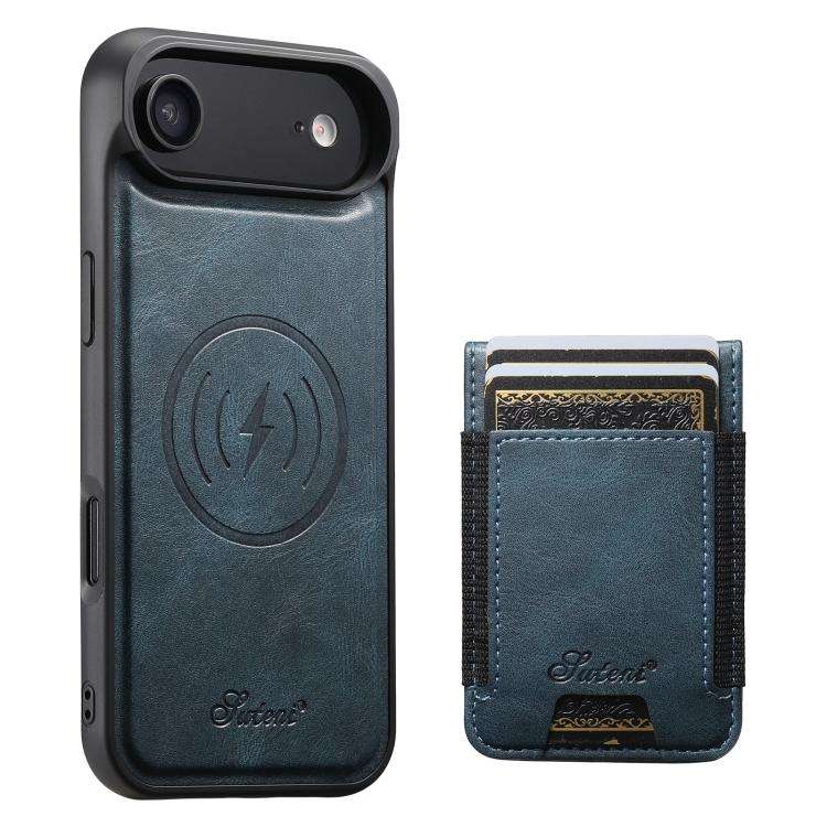 Suteni H17 Oil Eax Leather MagSafe Detachable Wallet Phone Case, For iPhone 18, For iPhone 18 Pro...