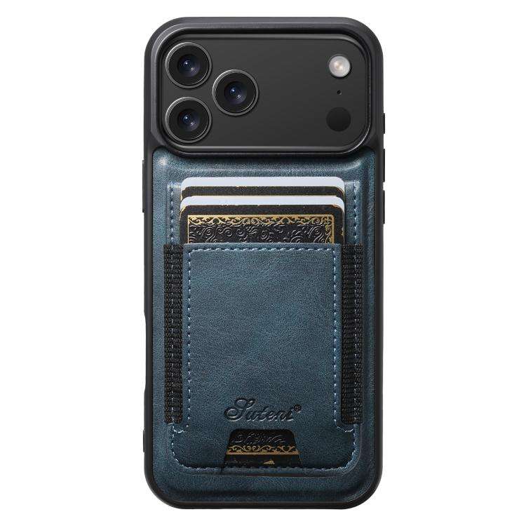 Suteni H17 Oil Eax Leather MagSafe Detachable Wallet Phone Case, For iPhone 18, For iPhone 18 Pro...