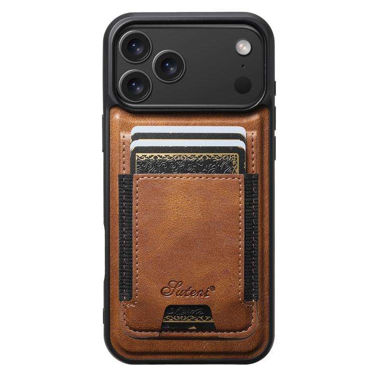 Suteni H17 Oil Eax Leather MagSafe Detachable Wallet Phone Case, For iPhone 18, For iPhone 18 Pro...