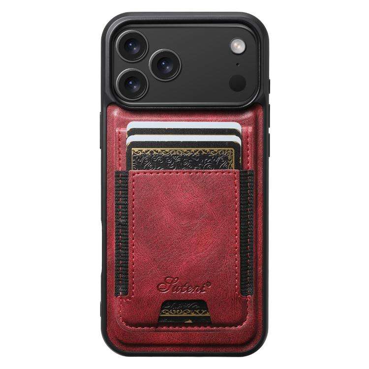 Suteni H17 Oil Eax Leather MagSafe Detachable Wallet Phone Case, For iPhone 18, For iPhone 18 Pro...