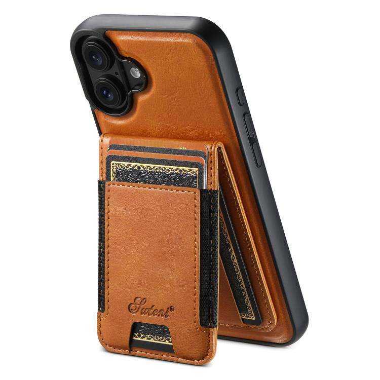 Suteni H17 Oil Eax Leather MagSafe Detachable Wallet Phone Case, For iPhone 18, For iPhone 18 Pro...