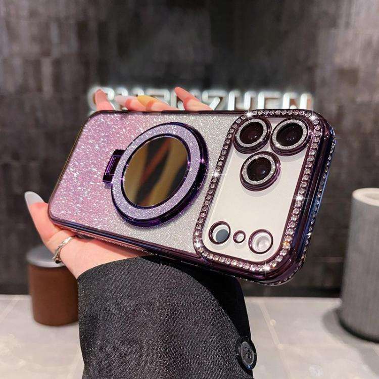 Rhinestone Mirror Glitter MagSafe TPU Phone Case, For iPhone 17e / 16e, For iPhone 17 Pro Max, Fo...