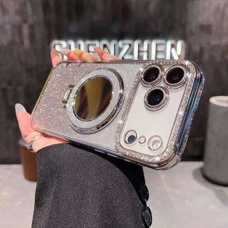 Rhinestone Mirror Glitter MagSafe TPU Phone Case, For iPhone 17e / 16e, For iPhone 17 Pro Max, Fo...