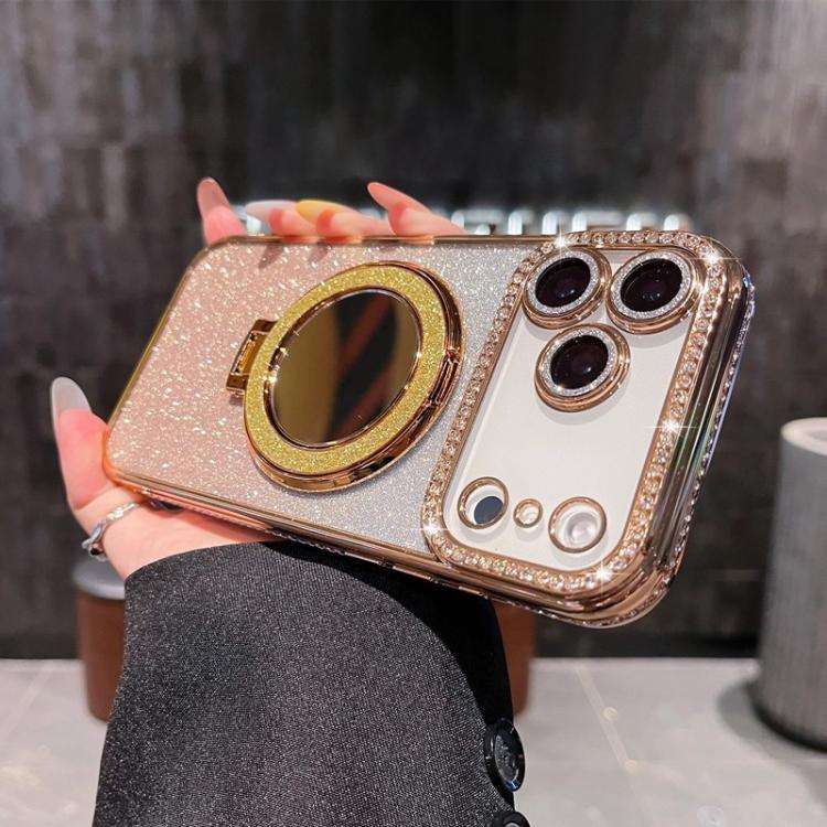 Rhinestone Mirror Glitter MagSafe TPU Phone Case, For iPhone 17e / 16e, For iPhone 17 Pro Max, Fo...
